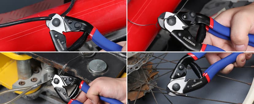 Chrome Vanadium Steel, Safety Lock, Non-Slip Handle for Hard Wire Ropes, Steel Wires and Aircraft Cables WORKPRO Cable Cutter, 7-1/2 Inch Heavy Duty Wire Rope Cutter B0B8MCVSZP