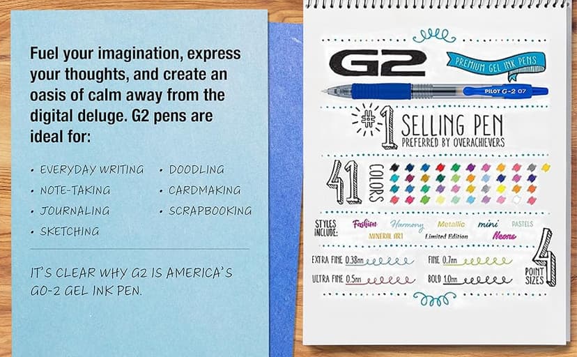 Pilot, G2 Limited Premium Gel Roller Pen, Fine Point 0.7 mm, Matte Black Barrel, Black Ink