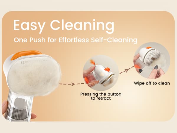 kurtmark Vacuum Dog Brush for Shedding, 4-in-1 Self Cleaning Slicker Brush for Dogs& Undercoat Rake for Dogs, Deshedding Grooming Tool, Anti-Static, Massage, Cleaning, Shedding & Combing All In One!