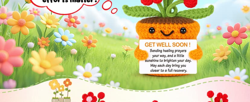 Get Well Gifts for Women After Surgery Recovery Cancer Care Feel Better Thinking of You Gift for Women Men Crochet Flowers Get Well Soon Hospital Bag Essentials Patients Comfort Cheer Up Encouragement