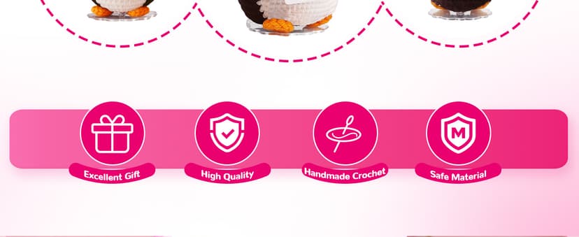 Love Crochet Couples Gifts for Boyfriend Girlfriend, Positive Emotional Support Handmade Penguin Crochet,Birthday Valentine's Day Wedding Anniversary Romantic Men Women, I Love You Gift for Him Her