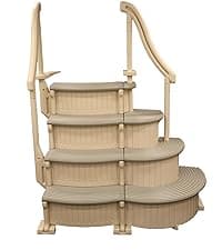 Confer Plastics Curve CCX-AG Drop in Above Ground Pool Step with Blue Treads - Base Step with Add-On