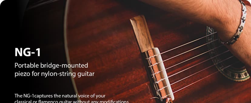 KNA NG-1 Piezo Pickup for Nylon String Guitar, Classical, Flamenco, Natural Acoustic Tone, Lightweight, Detachable, Easy Installation, Passive No Battery Required, Handcrafted in Europe