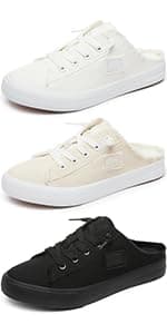 BENPAO Mens White Casual Shoes All Black Fashion Sneakers for Men Low Top Lace Up Canvas Shoes