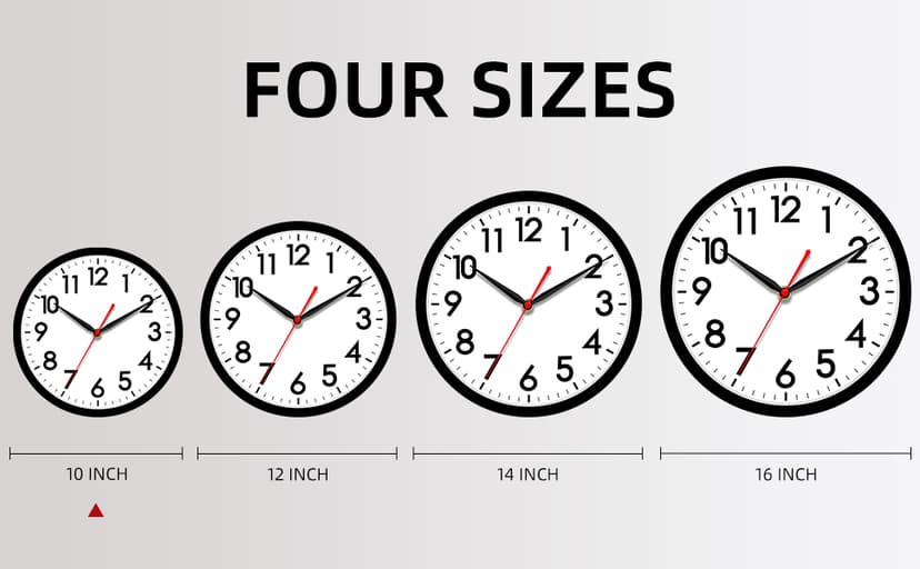 AKCISOT Wall Clock 10 Inch Silent Non-Ticking Modern Clocks Battery Operated - Analog Small Classic for Office, Home, Bathroom, Kitchen, Bedroom, School, Living Room(Black)