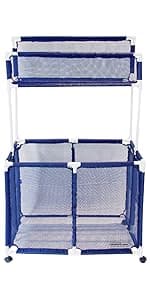 Essentially Yours Pool Storage Equipment Organizer Holder - Noodles, Toys, Balls and Floats Mesh Rolling Double Decker Bin, Large with Noodle Holder, (35.3" W x 23" L x 59.4" H), Brown Style 561935
