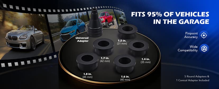 Orion Motor Tech Coolant Vacuum Refill Kit, Cooling System Vacuum Fill Tool with Leak Detector 5 Round Adapters 1 Conical Adapter, Radiator Coolant Fill Kit with Dual-Movement Gauge for Vacuum Leak