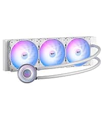 darkFlash Full-Tower ATX Gaming PC Case, Back Plug-in Motherboard, Vertical GPU Mounting, Dual-Chamber, Panoramic Glass, Up to 2 x 360mm Radiators, RTX 40 Compatible(DY470) (1 PWM ARGB Fans, White)