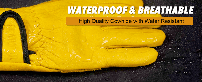 SLARMOR Mens Winter Leather Work Gloves, Warm Thinsulate Lining for Cold Weather Work, Thermal Insulated Work Gloves with Leather Palm,100 gram Insulation-L