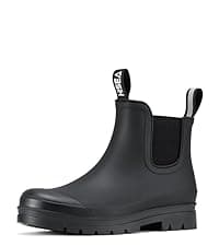 HISEA Women's Short Rain Boots Fashion Waterproof Chelsea Boots Ankle Garden Shoes for Ladies Non Slip Outdoor Work Booties Lightweight Rubber Rainboots with Comfort Insole