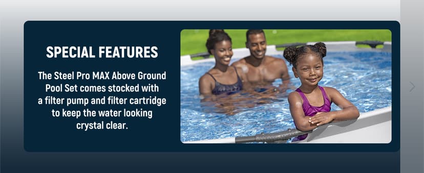 Bestway Steel Pro MAX 12' x 30" Above Ground Pool, Round Metal Frame Outdoor Swimming Pool Set with Filter Pump & Type III A/C Cartridge, Gray