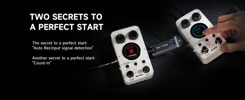 MOOER GL100 Looper Pedal Drum Machine, 2 in 1 Drum Looper Guitar Pedal 1.3-inch Touchsreen 100 Slots with 300 Minutes in Total Auto-record Time Stretch Function Dedicated Editor Software