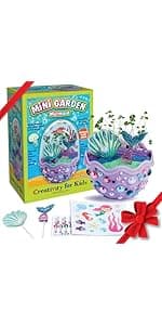 Creativity for Kids Mini Garden: Mermaid Terrarium Kit - Mermaid Gifts for Girls, Crafts and Toys, Holiday Stocking Stuffers for Kids (Ages 6+)