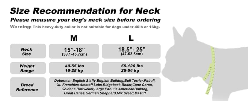 TSPRO Premium Dog Collars Tactical Dog Collar with Patch and Heavy Duty Quick-Release Metal Buckle Durable Thick and Adjustable for Medium to Large Dogs (Black M)