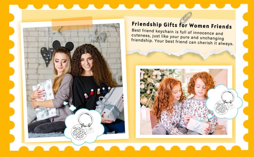 igvean Best Friend Keychains Funny Birthday Gift for Friends Christmas Halloween Gifts for Women Friend Boo Basket Stuffers