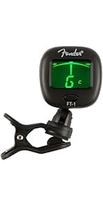 Fender FT-1 Professional Guitar Tuner Clip On, with 1-Year Warranty, Full-Range Chromatic Guitar Tuner with Dual-Rotating Hinges, A4 Calibration