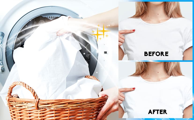 Xcleen Laundry Whitener Sheets 60 count, Chlorine Free, Fragrance Free Bleach for White Clothes, Safe for Use in All Washing Machines