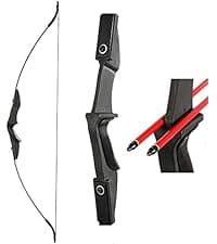 TOPARCHERY Archery 57" Takedown Youth Recurve Bow Hunting Black Long Bow for Beginner Teenagers Right Left Hand Black - Draw Weight 20lbs 30lbs 40lbs