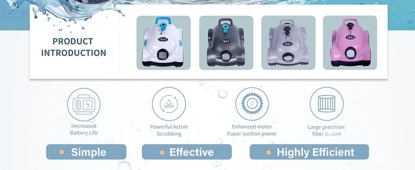 Cordless Robotic Pool Cleaner,Automatic Pool Vacuum Robot for In-Ground/Above Ground Pools,150 Min Runtime, IPX8 Waterproof, 2200 Sq Ft Coverage (Dark Grey)