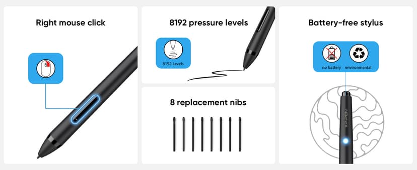 XP-PEN Artist12 11.6 Inch FHD Drawing Monitor Pen Display Graphic Monitor with PN06 Battery-Free Multi-Function Pen Holder and Glove 8192 Pressure Sensitivity