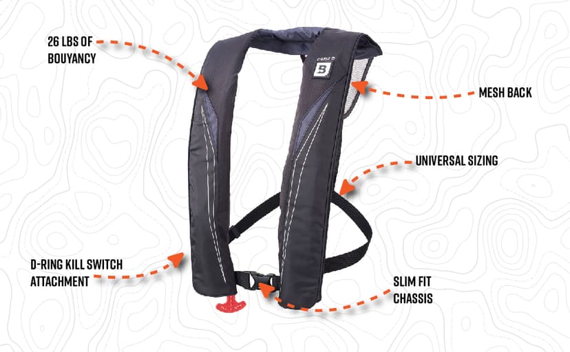 BLUESTORM Cirrus26 Inflatable PFD Life Jackets for Adults | US Coast Guard Approved Automatic Life Vest w/Manual Override Convertibility