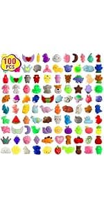 80Pcs Party Favors for Kids 4-8, Kawaii Squishies Mochi Squishy Toy Bulk Fidget Sensory Toys Birthday Gifts for Boys Girls Goodie Bag Christmas Stocking Stuffers Treasure Box Classroom Prizes