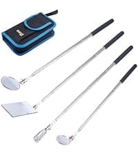 Telescoping Magnetic Pickup Tool Set, Inspection Mirror Telescoping, LED Flashlight, Cool Gadgets for Men, Gifts for Dad, Husband, Kids, Boyfriend, Magnet Stick