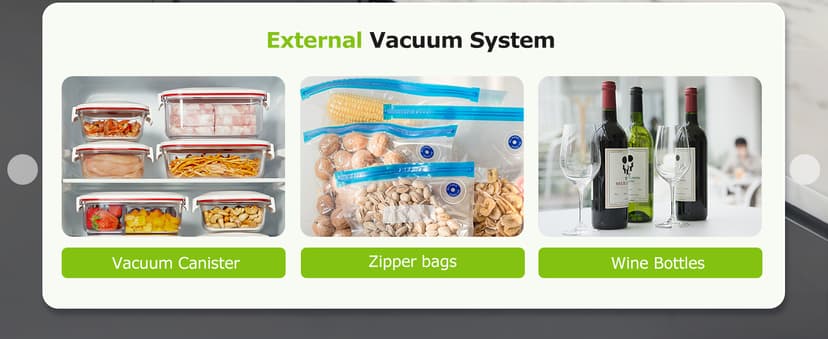 Bonsenkitchen Vacuum Sealer for Food, Easy-Lock Handle Vacuum Sealer Machine with Bag Clip, Built-in Cutter and Bag Storage for Sous Vide and Meal Prep, 1 Roll Bag & 10 Pre-Cut Bags, Silver