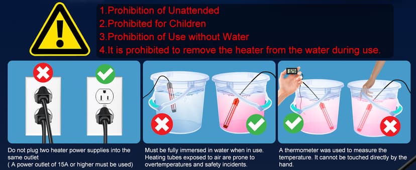 Portable Water Heater 2000W, Pool Heater - Immersion Heater with Digital Thermometer, Upgraded Magnesium Oxide Heating for Fast Heating, for Small Pools, Bathtubs, Buckets, Tanks