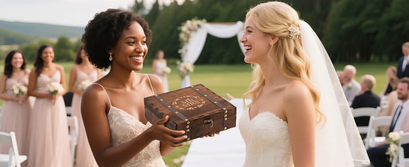 AW BRIDAL Mr and Mrs Wedding Keepsake Box for Couples, Wooden Memory Boxes with Lids, Bridal Shower Gifts for Bride Bachelorette Party, 2025 Engagement Gift for Newlyweds and Marriage Couple