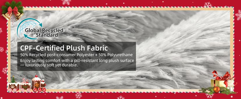 Calming Dog Bed Fluffy Plush Dog Mat for Furniture Protector with Removable Washable Cover for Large Medium Small Dogs and Cats (Large, Light Grey)