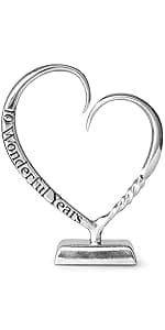 Tin Rose 10th Anniversary for Her Gift - Tin Gift 10 Year Wedding Anniversary for Wife Couples, Solid Pure Casted Everlasting Rose Tenth Decoration Aluminum for Him