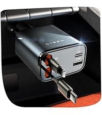 LISEN Retractable Car Charger, 69W USB C Car Accessories Adapter for iPhone 17 USB C Charger Fast Charging, Gifts for Women Men, Travel Essentials, for iPhone 17 Pro Max Air 16 15 14 13 12 Samsung S25