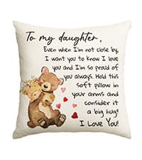 AVOIN colorlife to My Sister Throw Pillow Cover, 18 x 18 Inch Christmas Sister's Gift Lady Girls Birthday Cushion Case from Sister Brother