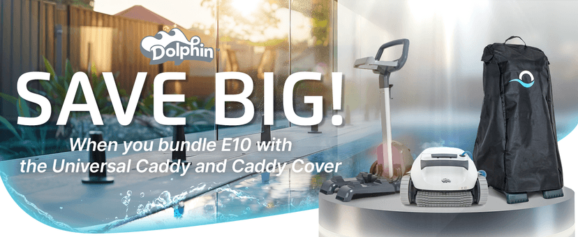 Dolphin E10 Automatic Robotic Pool Vacuum Cleaner, Active Scrubber Brush, Top Load Filters Access