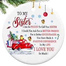 Sister Christmas Ornaments 2025,Sister Ornament for Christmas Tree,Best Sister Gifts,Friends Ornaments for Women,Friendship Gift for My Sister