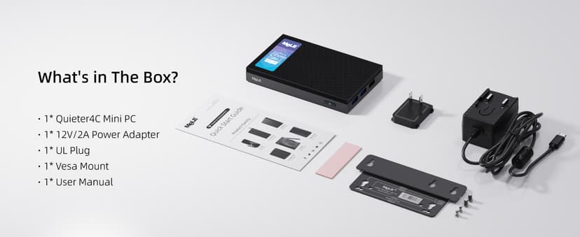 MeLE Quieter4C N150 Fanless Mini PC with Win-11-Pro,16GB RAM LPDDR5 512GB SSD Micro Desktop Computer,Dual HDMI,Support 4K Triple Display USB3.2x3,USB-C,WiFi BT5.1,Small Portable PC Industrial Business