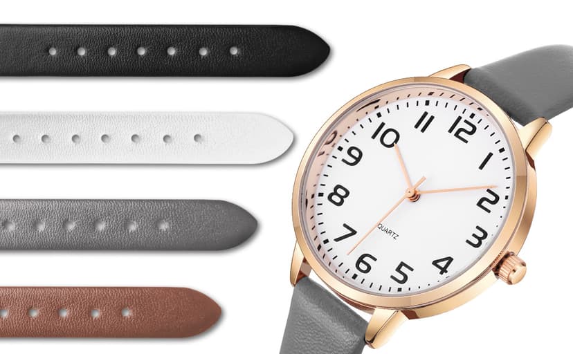 TWOPTION Women's Dainty Analog Leather Dress Watch for Small Wrists, Ladies Waterproof Watches for Women, Reloj para Mujer