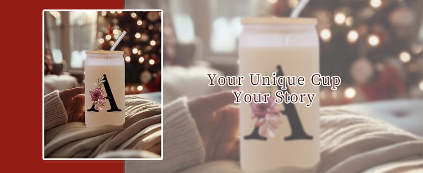 Monogrammed Glass Drinking Cup With Lid Straw Girlfriend Gf Gifts Future Mrs for Her Women Boyfriend 1 One Year Anniversary Meaningful Cute Romantic Christmas Xmas First Valentines I Love You More,C