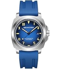 SEAKOSS GMT Watches for Men Automatic 45MM Date 10ATM Waterproof Seagull ST2557 Movement Luminous Stainless Steel Sapphire Glass Mechanical Wristwatches S8441