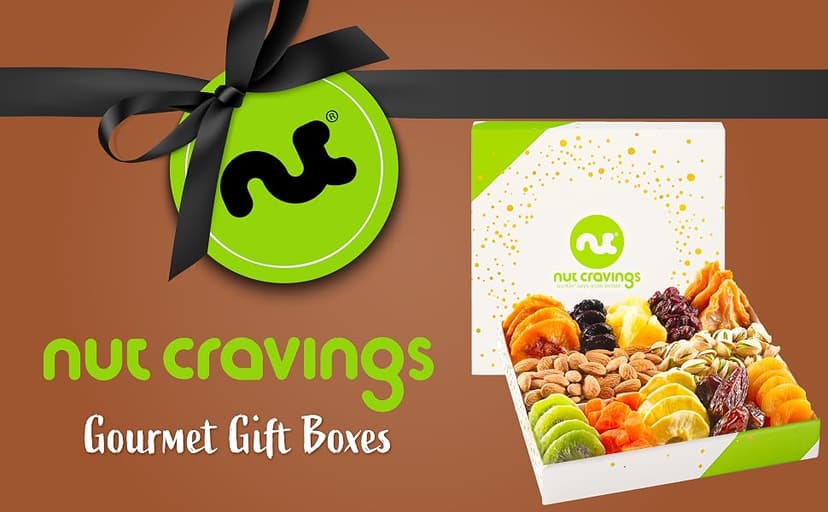in White Gold Box Food Arrangement, Healthy Snack Care Package, Kosher NUT CRAVINGS - Dried Fruit & Mixed Nuts Gift Basket (12 Assortments) B07K8RCCB9