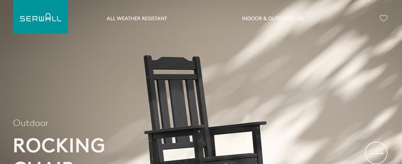 SERWALL Black Outdoor Rocking Chair Set of 2, All Weather Patio Rocking Chair, HDPE Poly Rocking Chair for Adults, Heavy Duty Front Porch Rocker