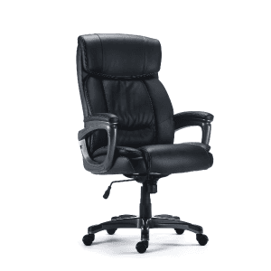 STAPLES Lockland Ergonomic Managers Office Chair, Big & Tall Cushioned, Adjustable Height, Metal Frame, Bonded Leather, for Workspace, Home, or Gaming, Black
