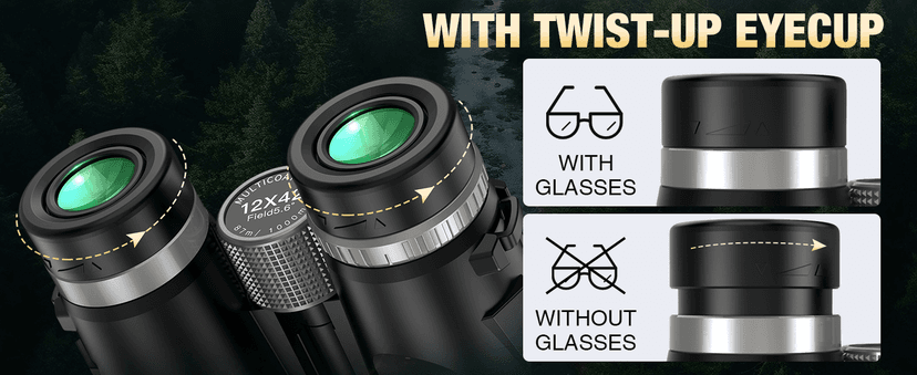 12x42 HD Binoculars for Adults with Phone Adapter, Tripod & Tripod Adapter - BAK4 Prism, FMC Lens, Waterproof & Fogproof, High Powered Scope for Bird Watching, Hunting, Hiking, Travel