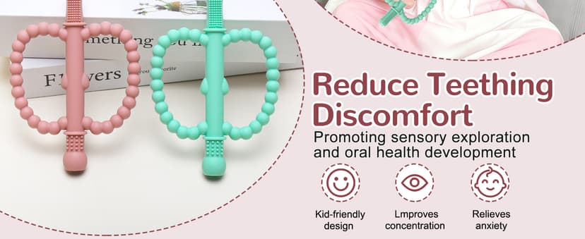 Baby Teething Toys for Babies 0-36 Months – Anti-Choking Design, Teething Relief for Straws Sticks, Chew Straw Sensory Toy for Infant Toddlers Silicone teether Tubes