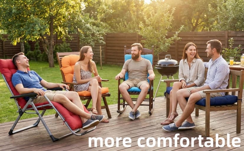 Adirondack Chair Cushion, Waterproof Indoor/Outdoor Rocking Chair Cushion ,44inch/48inch High Back Patio Cushions with Ties,Waterproof,Sunscreen and Fade-Resistant (Navy Blue, 44x20in)