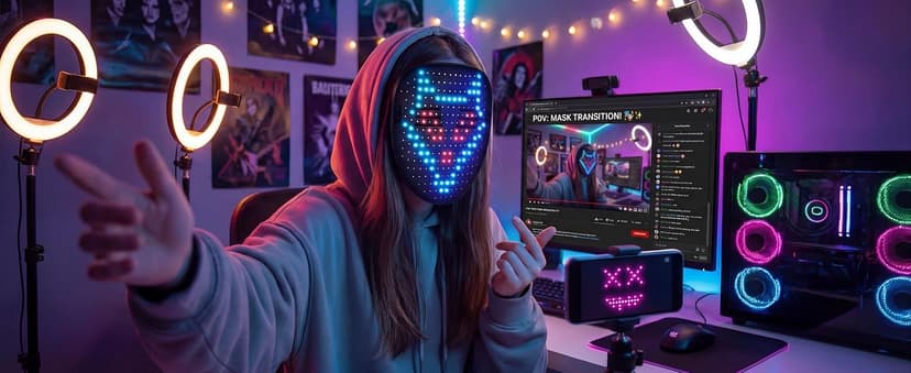 Gift for Halloween Digital Mask Birthday Christmas Rave Party,Cool Toy for Kids Adults,50 Changing Face Patterns,Rechargeable MEGOO Led Light up Mask with Gesture Sensing, Halloween Gifts for Teen Boys B09Y9DT9W7