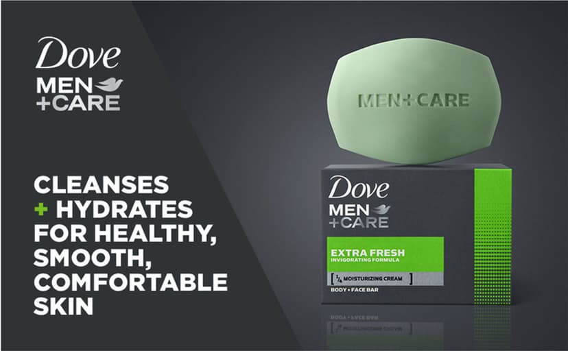 DOVE MEN + CARE Dove Men+Care Bar 3 in 1 Cleanser for Body, Face, and Shaving Extra Fresh 14 Bars to Clean and Hydrate Skin Body and Facial Cleanser Mandarin Citrus, Patchouli, and Rosemary scent 3.75 oz