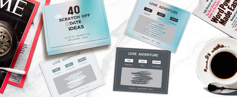 Couples Gifts for Boyfriend Girlfriend, 40 Scratch Off Date Ideas Bridal Shower Gifts, Stocking Stuffers for Women Men, Anniversary Birthday Presents for Husband, Couple Games for Engagement Wedding