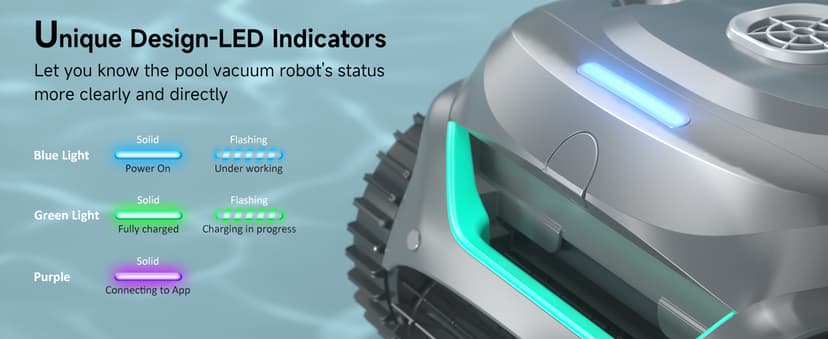 WYBOT C2 Cordless Robotic Pool Cleaner, Dual Filtration, Pool Vacumm Robot for Wall & Waterline Cleaning, Up to 180 Mins Runtime & Scheduling, Smart Navigation, for Inground/Above-Ground Pools